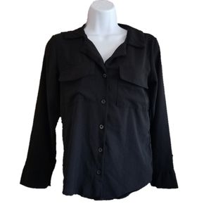 5/$25 Huimeizi Black long sleeve button up shirt